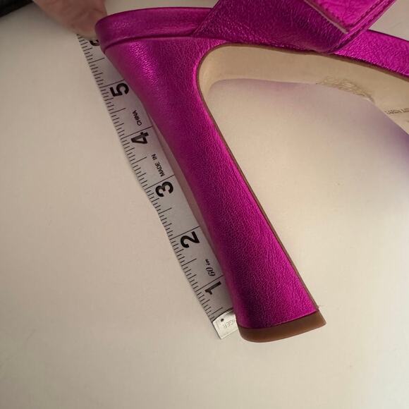 Karen Millen Fuchsia Open Toe Pink Rhinestone Buckle High Heels Sandal 40 / 9 - Picture 9 of 9